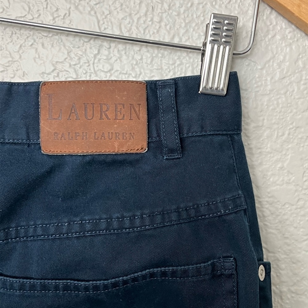 Lauren Ralph Lauren Dark Navy Cotton Flat Front Pants size S 10 - Picture 4 of 4